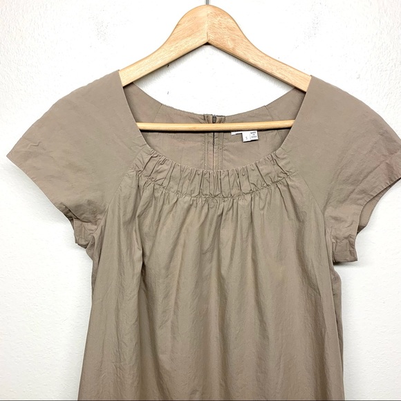 $245 Retail Vince. 100% Cotton Tan Brown Shift Mini Dress Minimalist Size S - Picture 3 of 12